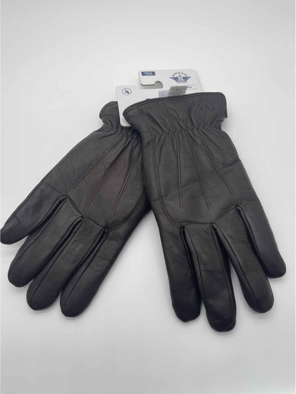 Dockers Men's Large Dark Brown Gloves with Warm Lining and Touchscreen Capab